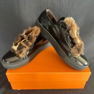 Attilio Giusti Leomon Black Fur Sneaker